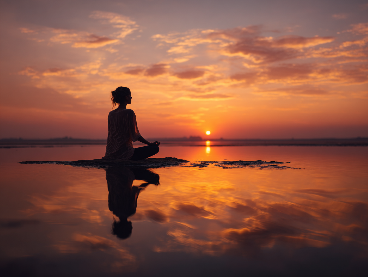 Група людей займається йогою на природі